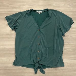 Blue Top with Tie & Buttons • MEDIUM